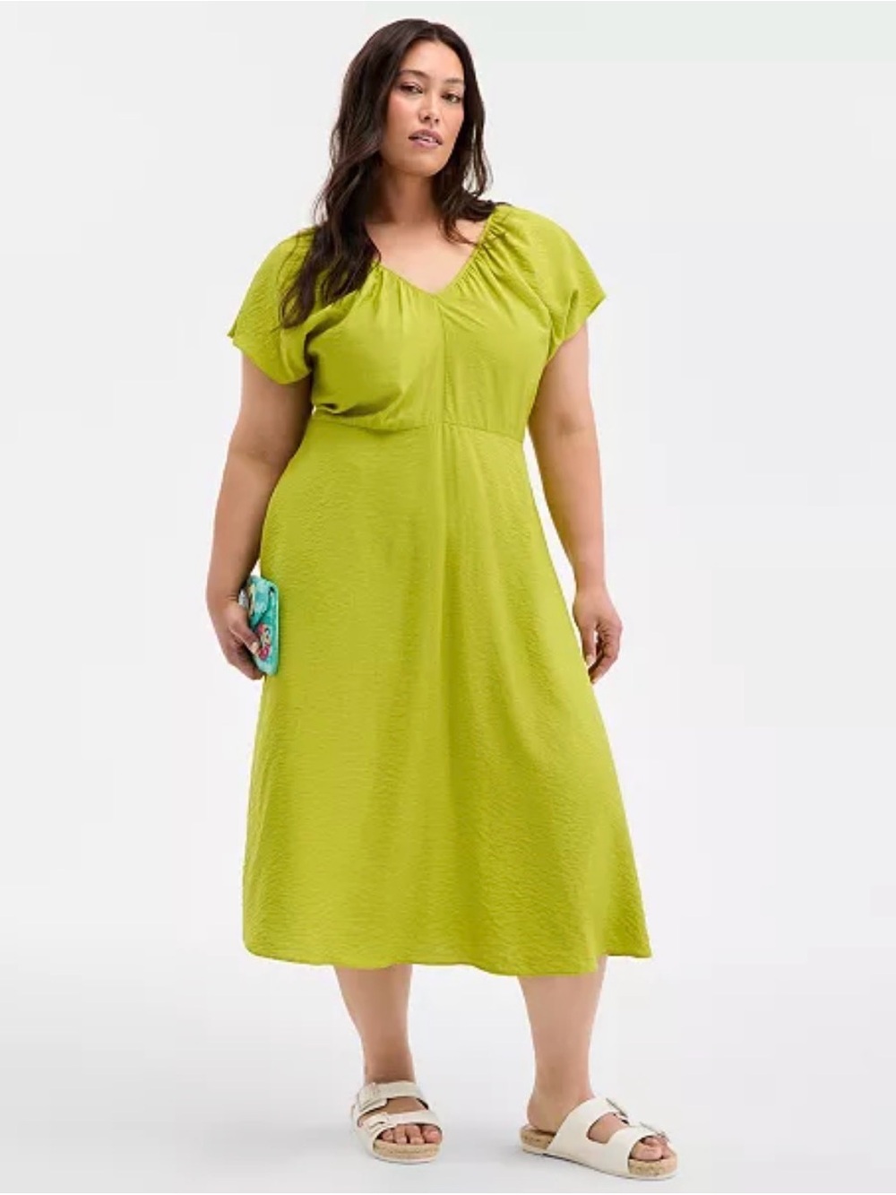 Macy's Lime Green Midi Dress